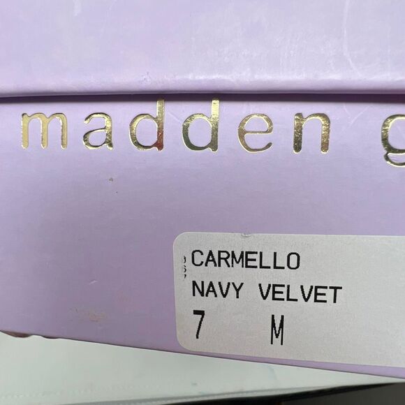 MADDEN GIRL Carmello Penny Loafers Size 7 Navy Blue Velvet Slip-On Flats Preppy - Picture 11 of 11